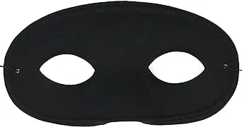 Skeleteen Black Superhero Eye Accessories - Mysterious Black Half Masks Masquerade Accessory for Adults and Kids