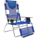 Ostrich 3 N 1 Lightweight Aluminum Frame 5 Position Reclining Beach Chair, Blue