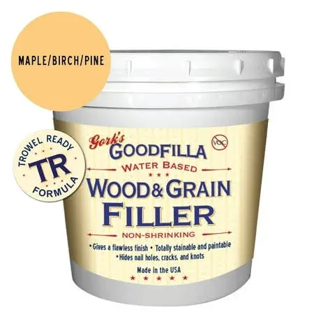 Goodfilla Water-Based Wood & Grain Filler (Trowel Ready) , Maple/beech/pine, Quart, Brown