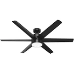 Hunter 60-Inch Solaria Outdoor Matte Black Ceiling Fan