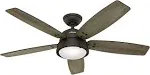 Hunter Channelside 52 in. LED Outdoor Noble Bronze Ceiling Fan-59040