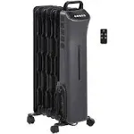 Portable Digital Radiator Heater with 7 Wavy Fins and Remote Control, Black READ