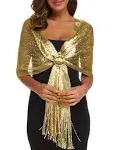 Sparkling Metallic Shawls and Wraps with Buckle for Evening Dress Wedding Party