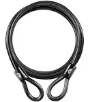 MARQUE Bike Security Steel Cable - 3/8 inch (10 mm) Thick (4', 7',15' or 30') Vinyl Coated Braided Steel with Double Sealed Looped Ends for U-Lock, Padlock, Disc Lock (7 FT)