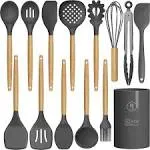 14 Pcs Silicone Cooking Utensils Kitchen Utensil Set - 446°F Heat Resistant,Turn