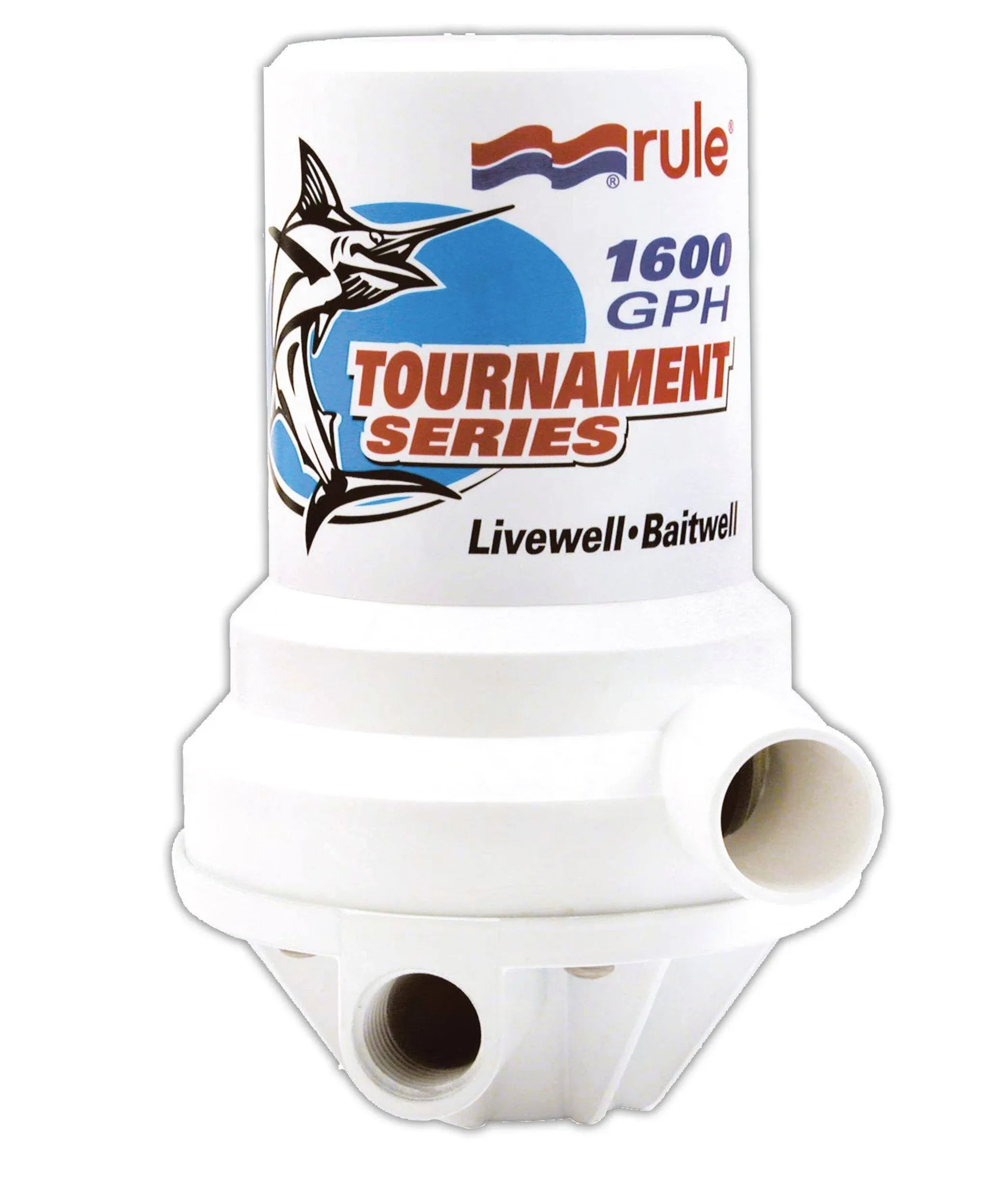 Rule Tournament Series 1600 GPH Livewell Pump Dual Port 209FDP