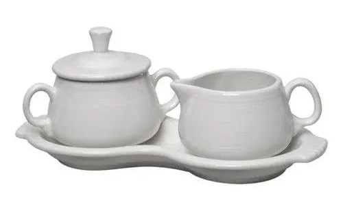 Fiesta Covered Creamer and Sugar Set with Tray