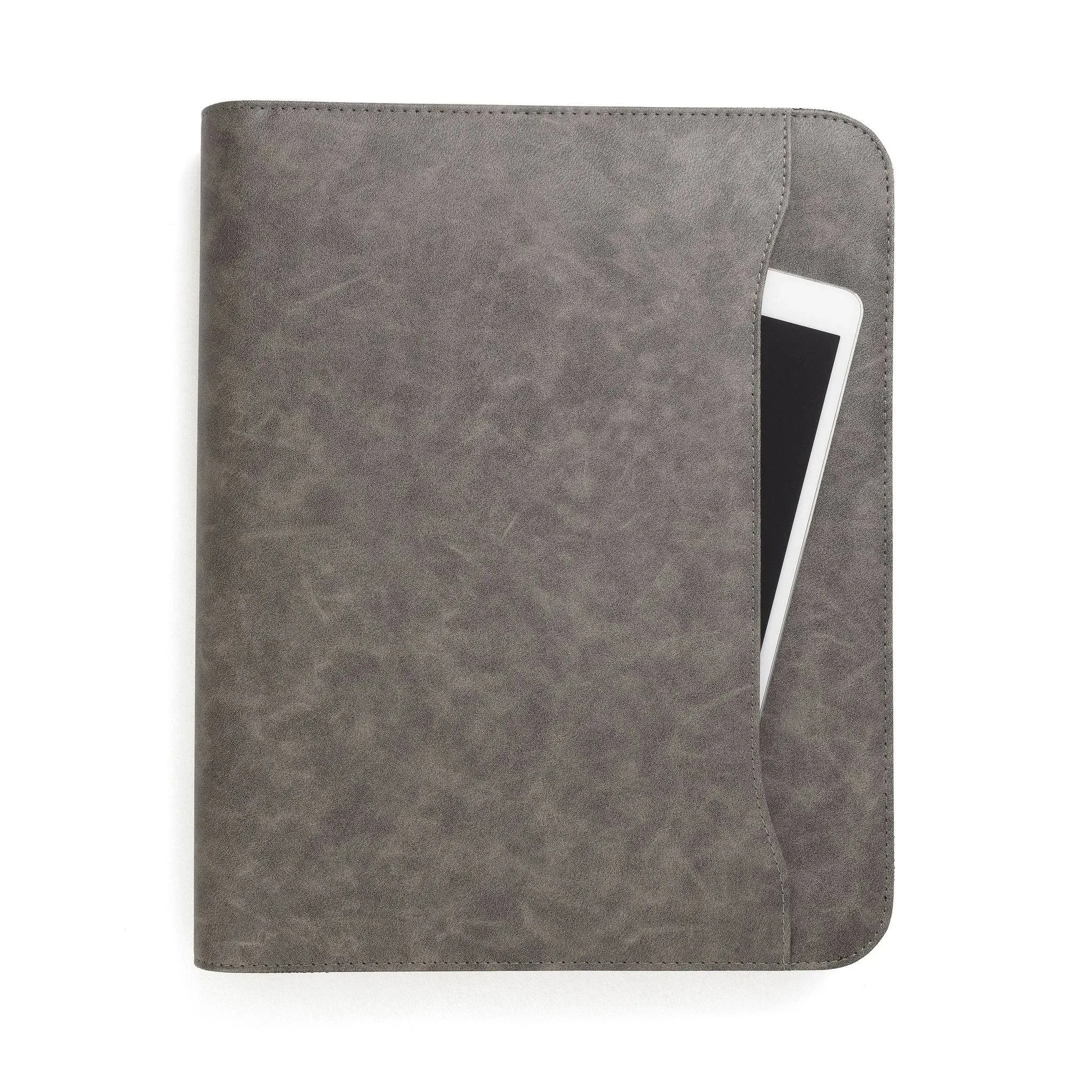 Gray Leather Portfolio with 3-Ring Binder | Forevermore Portfolios