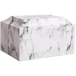 MAKEY'S White Classic Cultured Marble Cremation Urn for Human Ashes Adult Male/Female, Professional Decorative Cremation Urn for Ashes