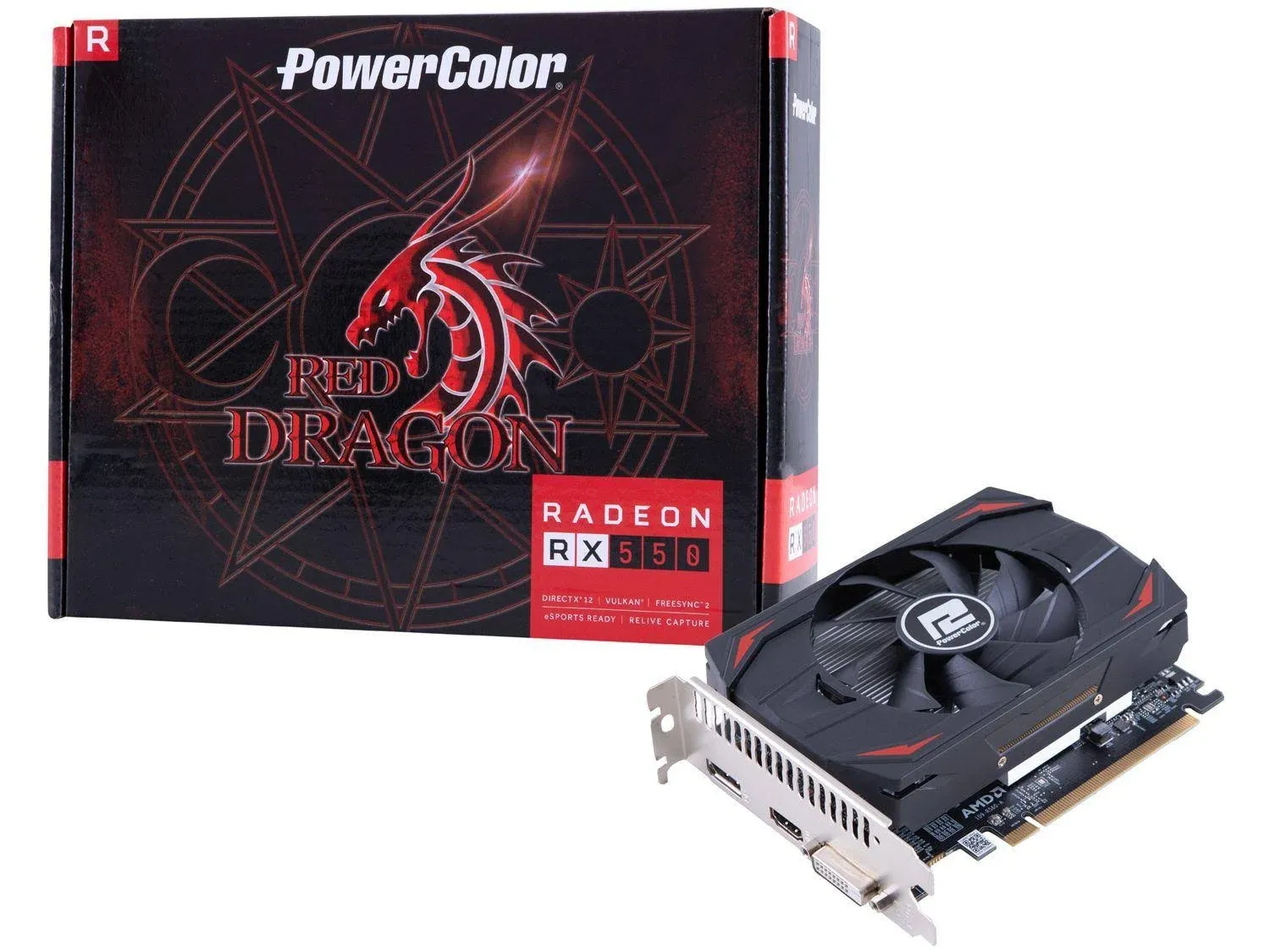 POWERCOLOR Red Dragon Radeon RX 550 4GB GDDR5 Graphics Card - AXRX 550 4GBD5-HLE