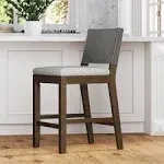 Sling Back Counter Height Stool Dark Brown Ivory