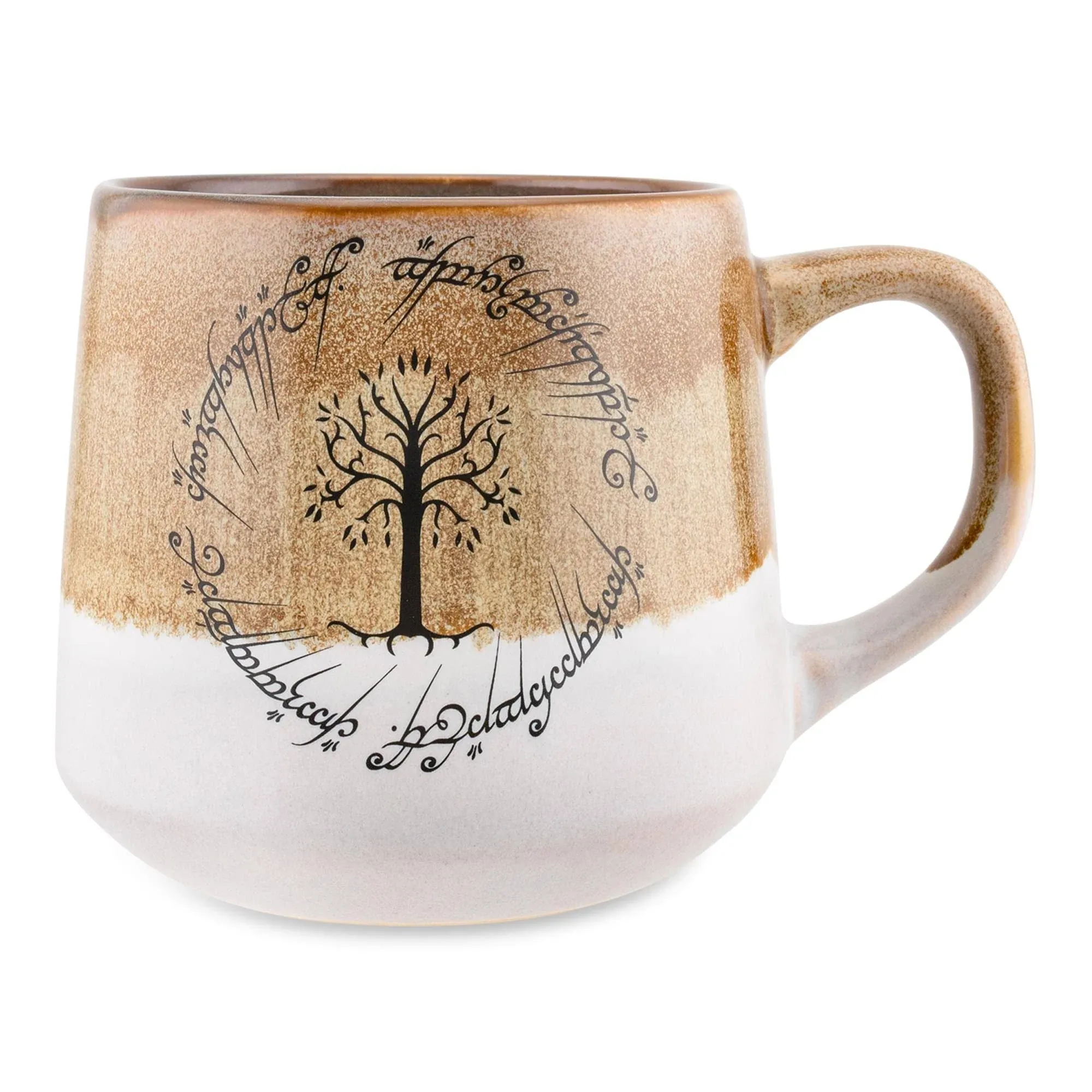 The Lord of The Rings Elven Text Tapered Ceramic Pottery Mug | Holds 18 Ounces