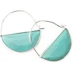 Stone Prism Hoop - Turquoise/Silver