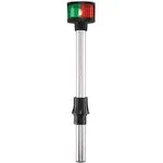 Perko 1612DP2BLK Removable Bi Color Pole Light Navigation Red Green Boat 12&#034;