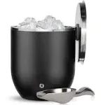 Snowfox Stainless Steel Ice Bucket with Lid and Scoop – Black