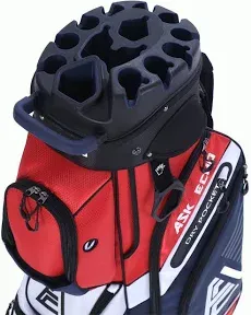 ASK ECHO T-Lock Golf Cart Bag with 14 Way Organizer Divider Top, Premium Cart Bag with Handles and Rain Cover for Men