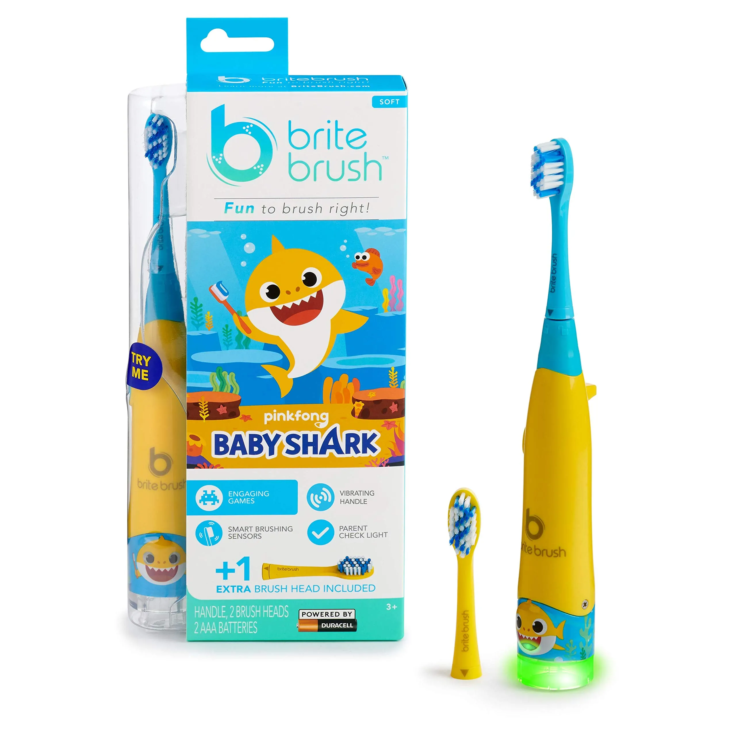 BriteBrush Interactive Smart Kids Toothbrush Featuring Baby Shark