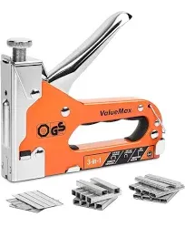 Heavy Duty 3-in-1 Staple Gun with 3000 Staples - for Upholstery, Carpentry, and Crafts 2z88h80