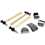 W1007DB 7-Piece Auto Body Repair Kit with Carbon Steel Hammer Heads and Dollies 