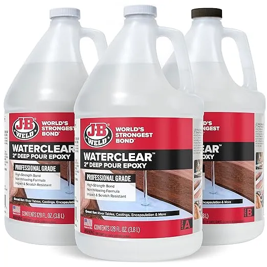 J-B Weld 2" Deep Pour Epoxy WaterClear, 3 Gallon Kit