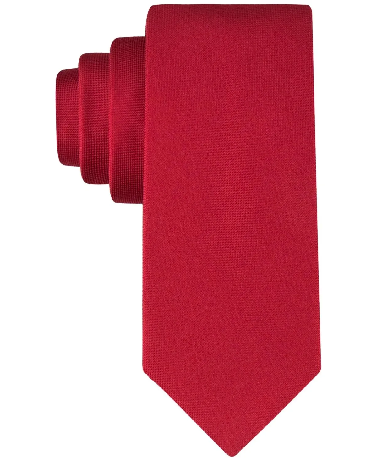 Calvin Klein Men's Silver-Spun Solid Tie - Red - Size One Size