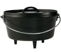 Lodge L10DCO3 Cast Iron Deep Camp Dutch Oven, Pre-Seasoned, 5-10 Quart  