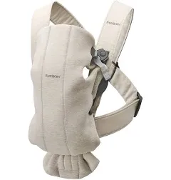 BabyBjörn Baby Carrier Mini, Beige, Woven | Newborn Carrier (7-25 lbs), Ergonomic, Easy-to-Use