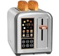 Toaster 2 Slice, Touch Control Stainless Toaster LCD Display, 50% Faster Heat...