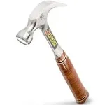 Hammer - 16 Oz Curved Claw with Smooth Face &amp; Genuine Leather Grip - E16C