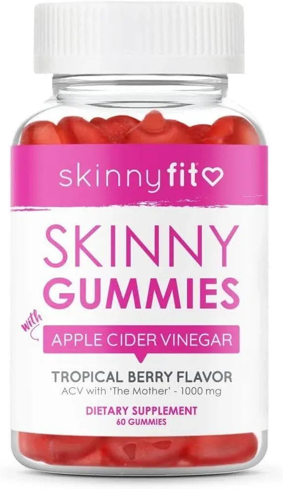 SkinnyFit Skinny Gummies Apple Cider Vinegar Gummies w/ The Mother, Healthy ...