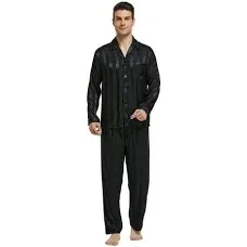 TONY & CANDICE Men's Classic Satin Pajama Set Sleepwear