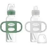 Dr. Brown's Milestones Narrow Sippy Spout Bottle with Handles, 8oz/250mL, 6m+, Pink/Ecru, 2 Pack, Size: 8 Ounce, Green