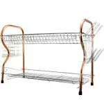 Better Chef 2-Tier 22" Chrome Plated Dish Rack in Copper