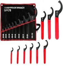 “ Adjustable Spanner Wrench Set Of 9 “ Premium Quality Castle Nut Wrench “ Suita