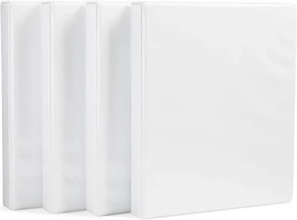 Amazon Basics 3-Ring Binder, 1-Inch - White 1 Pack