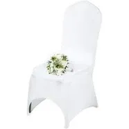 VEVOR 100 Pcs White Chair Covers Polyester Spandex Chair Cover Stretch Slipcovers for Wedding Party Dining Banquet Chair Decoration Covers