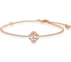 Swarovski Sparkling Dance bangle Clover, Pink, Rose gold-tone plated 5516476