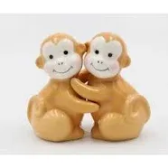 Cosmos Gifts Brown Monkey Salt and Pepper Shaker