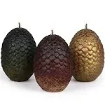 Game of Thrones Sculpted Dragon Egg Candles, Set of 3 -2 1/2&#034; Each Replicas