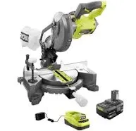 Ryobi 18V ONE+ Cordless 7-1/4 in. Compound Miter Saw with 4.0 Ah Lithium-