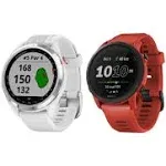 Garmin Approach S42 Premium Polished Silver GPS Golf Watch and Power Pack Bundle