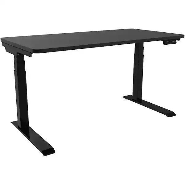 Hanover 55 in. x 27 in. Black Metal Standing Electric Desk with Adjustable and Programmable Heights HSD0421-BLK