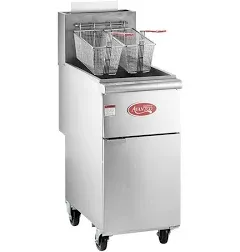 Avantco FF40 40 lb. Stainless Steel Floor Fryer