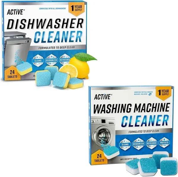 Washing Machine And Dishwasher Cleaning Tablets Bundle - Includes 12 Months 