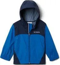 Columbia Youth Boys Gennaker Rain Jacket, Bright Aqua/Navy-Larg<wbr/>e-inside pockets