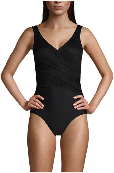 Lands' End Women's SlenderSuit Tummy Control One Piece Swimsuit