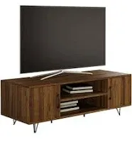 Lavish Home 50-inch TV Stand with Entertainment Center, 2 Doors, Media Shelves, and Hairpin Leg