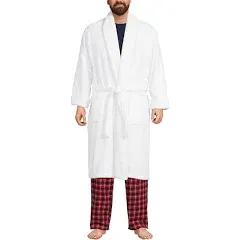 Lands' End Men's Calf Length Turkish Cotton Terry Bathrobe