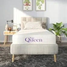 NapQueen 8 Inch Queen Size Mattress, Bamboo Charcoal Memory Foam Mattress, Bed in a Box