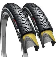 Fincci Pair 700x35c Tire 37-622 Foldable 60 TPI City Commuter Tires with Nylon Protection and Schrader Valve Inner Tubes 48mm Cycle Road Mountain MTB Hybrid Touring Electric Bike Bicycle - Pack of 2